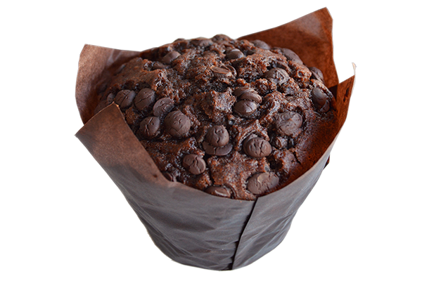 Chocolate muffin with crispy chocolate chips